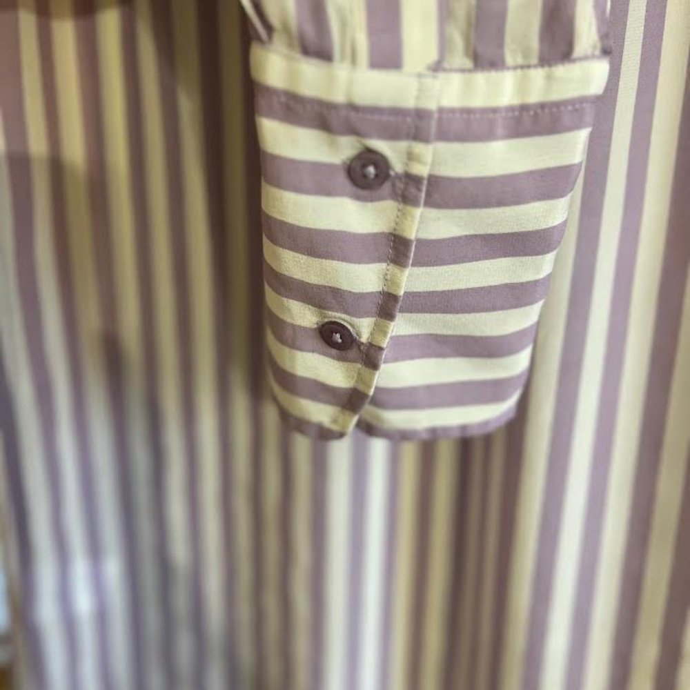 New Balance Heidi Klum Collection Eggshell and Lilac 100% Silk Dress - Size XL - Picture 7 of 8